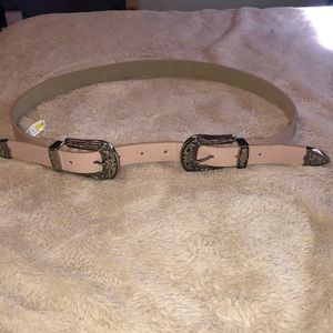 Baby pink accent belt
